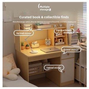 Scrivania in Legno con Libreria Integrata, Tavolo Multifunzionale con Sedia, Scrivania Semplice per Computer, Uso Domestico, Camera da Letto, <span class=keywords><strong>Studio</strong></span>, Scrittura, Piccola - Product Image 3