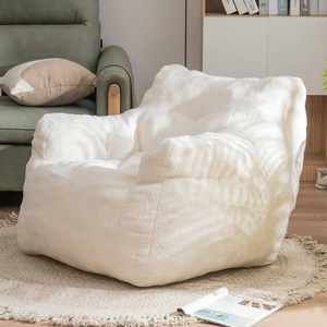 Fauteuil pouf géant en polaire Teddy pour humains et chiens, doux et moelleux, idéal comme canapé de sol ou fauteuil de relaxation pour chambre et salon - Product Image 4