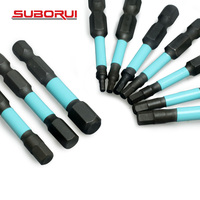 SUBORUI S2 métrique en acier SAE 1/4 "tige hexagonale magnétique clé Allen forets Impact tête hexagonale clé Allen jeu d'embouts de tournevis