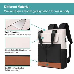 Sac à dos convertible unisexe portable en polyester imperméable, sac de cours, sac de vélo, sac de voyage décontracté, sac à dos pour ordinateur portable 20-39L - Product Image 4