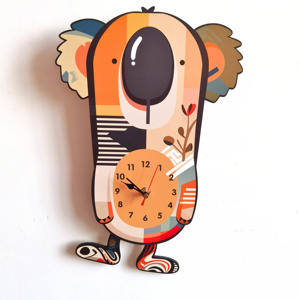 Reloj de Pared de Péndulo de Madera de Diseño Único, Movimiento Súper Silencioso, Reloj Infantil de Aprendizaje Temprano, Reloj de Pared de Alta Precisión para Niños - Product Image 2