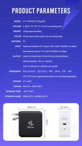 Chargeur rapide GaN 240W à 1 port USB-C (Type-C) avec prise murale CN à 3 broches, compatible PD/PPS, pour <span class=keywords><strong>iPhone</strong></span> <span class=keywords><strong>XR</strong></span>, MacBook, téléphone et ordinateur portable – Meilleures ventes - Product Image 2