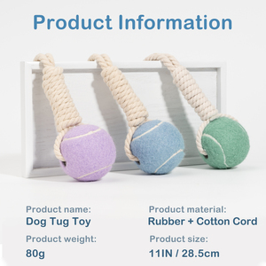 Hovicaed Nouveauté 2025 : Balle de tennis interactive pour animaux de compagnie, jouet à mâcher en caoutchouc pour le nettoyage des dents, jouet de traction pour chien, jouet en corde pour chien - Product Image 4