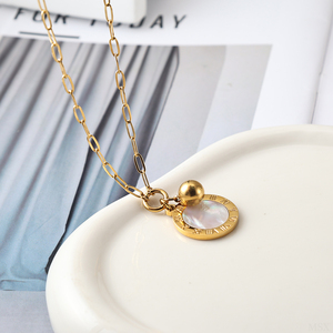 Collana con ciondolo a forma di sfera in acciaio inossidabile con ciondolo a forma di collana per donne - Product Image 4