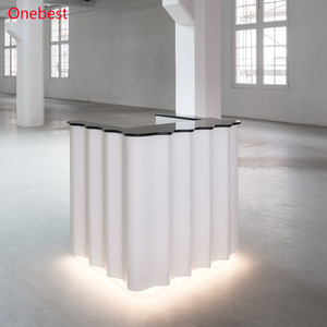 New đánh bóng nhỏ gọn kích thước nhỏ đứng bàn tiếp tân trắng Faux đá LED phía trước truy cập giải pháp cho phòng khám sử dụng - Product Image 2