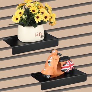Présentoir mural suspendu en métal pour chaussures Étagère <span class=keywords><strong>murale</strong></span> noire facile à installer <span class=keywords><strong>avec</strong></span> lèvre avant - Product Image 5