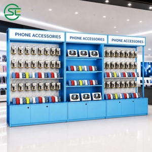 Exhibidor de Accesorios para Teléfonos Móviles Azul, Estante para Tienda de Celulares, Vitrina para Teléfonos, Mueble para Tienda Minorista, Personalizado - Product Image 3