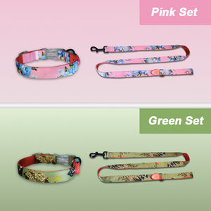 Conjunto de <span class=keywords><strong>collar</strong></span> y correa para mascotas con estampado Floral colorido, arnés de iluminación recargable, cuero suave brillante reflectante personalizado para perros - Product Image 6