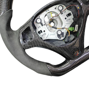 พวงมาลัยแต่ง JHR TUNING ทรงสปอร์ต หนังแท้และคาร์บอนไฟเบอร์ แบบแบน/ทรง D สำหรับ <span class=keywords><strong>E90</strong></span> พร้อมด้ามจับขนาด 30 มม. ปรับแต่งสีเย็บได้ - Product Image 4