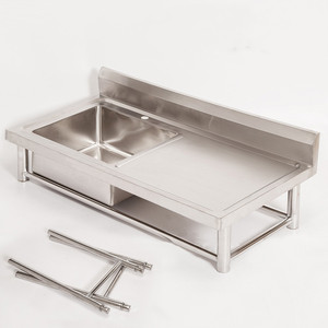 Stainless Steel Single Bowl <strong>Sink</strong> With Worktable Commercial Restaurant <strong>Outdoor</strong> <strong>Kitchen</strong> <strong>Sink</strong> - Product Image 6