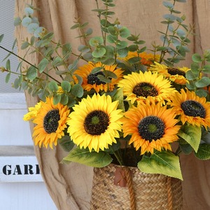 Flor Artificial <span class=keywords><strong>de</strong></span> Seda <span class=keywords><strong>de</strong></span> Tallo Largo Individual al por Mayor, <span class=keywords><strong>Girasol</strong></span> <span class=keywords><strong>de</strong></span> Plástico para Decoración <span class=keywords><strong>de</strong></span> Paredes Disponible para la Venta - Product Image 6