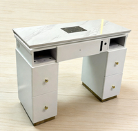 Bureau de manucure moderne de luxe blanc en MDF de haute qualité avec plateau en métal pour hôtels, salons de beauté, chambres et salons – Table à ongles