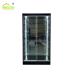 Mostrador de Venta al por Mayor HiKUYA, Personalizado, con Vitrina de Vidrio, Estantes de Vidrio, Paneles de Melamina y Puertas Corredizas - Product Image 5