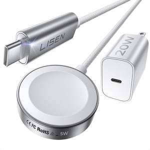 20W यूएसबी सी सेब घड़ी चार्जर पोर्टेबल चुंबकीय वायरलेस चार्जिंग पैड के लिए लाइसेन पोर्टेबल चुंबकीय वायरलेस चार्जिंग पैड - Product Image 1