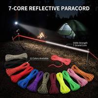 Cordon de survie en paracorde réfléchissant en polyester et nylon à 7 brins, cordon de sécurité haute visibilité, multicolore, avertissement routier, longueur personnalisée, OEM
