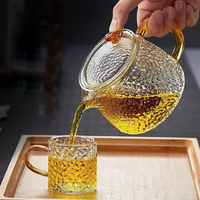 Service à thé en verre borosilicate de haute qualité fabriqué en usine, théières transparentes de 300 ml, soufflées à la main, anti-explosion, modernes, saines et écologiques