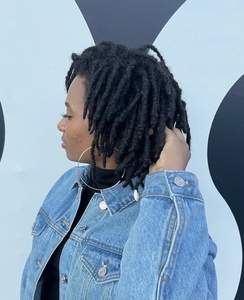 Dreadlocks-Cabello humano hecho a mano para hombre, pelo afro de ganchillo, color negro, 1b, 6 pulgadas, 0,8 cm, 0,6 cm, tamaño - Product Image 1