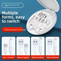 Organizador de Cables de Datos 5 en 1 Multifuncional, Portátil, de Material ABS, con Extensión de Carga Rápida para Transferencia de Teléfono