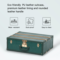Valise en PU vert crocodile, étui de rangement portable de luxe, organisateur élégant pour hommes et femmes