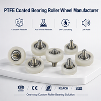 Rouleau de guidage de courroie résistant à la corrosion TFL62626-10C1L8M6, roue à roulement à billes en acier inoxydable avec revêtement PTFE, 26 mm, goujon fileté M6