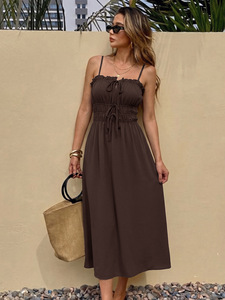 Robes décontractées haut de gamme pour femmes, élégantes, d'été, dos nu, style cami, longues, coupe trapèze, pour <span class=keywords><strong>la</strong></span> plage, les festivals et les lune de miel - Product Image 2
