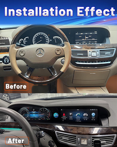 Android 13, double écran LCD, autoradio multimédia, GPS, navigation pour Mercedes Classe S W221 06-13, CarPlay, cluster numérique automobile - Product Image 3