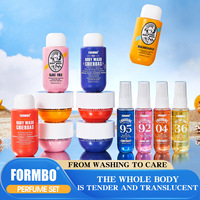 Ensemble de gel douche parfumé personnalisé avec logo du fabricant OEM ODM, gel douche parfumé hydratant à parfum longue durée, marque privée