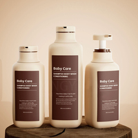 Ensemble de flacons carrés vides en plastique pour shampoing et savon liquide pour bébé avec logo personnalisé imprimé, emballage cosmétique à pompe