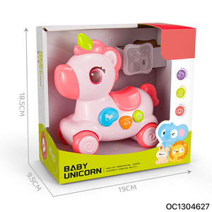 Nouveau <span class=keywords><strong>jeu</strong></span> interactif parent-enfant, cheval en plastique à piles pour les parents et la petite fille de 1 an avec lumière et son - Product Image 6