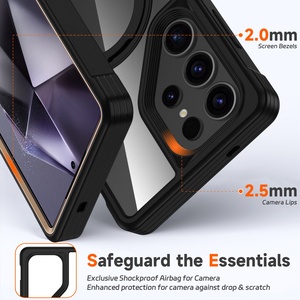 Coque de téléphone portable transparente givrée Laudtec pour Samsung S25 Ultra 360 porte-anneau charge magnétique coque antichoc Sjk1031 - Product Image 3