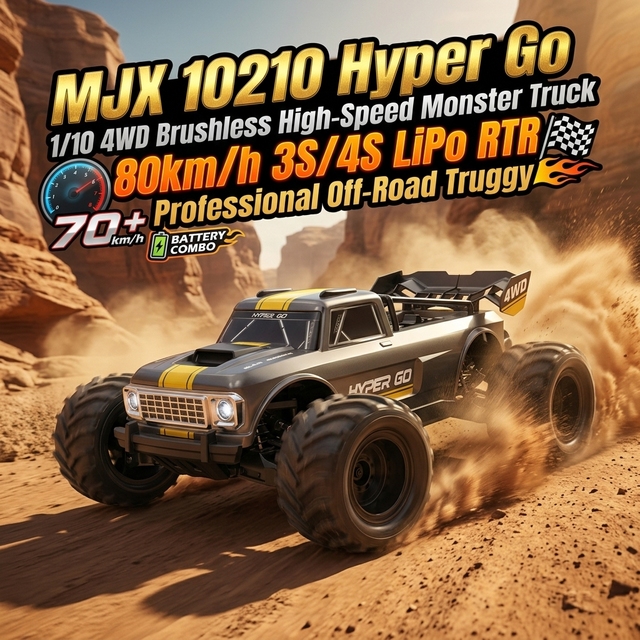 MJX 10210 Hyper Go 1/10 4WD Brushless High-Speed Monster Truck 80km/h 3S/4S LiPo RTR Professional Off-Road Truggy