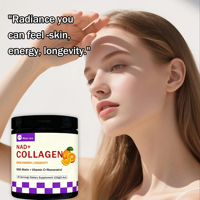 Poudre de collagène NAD+ enrichie en vitamine C, formule privée, pour le blanchiment de la peau et l'anti-âge, avec acide hyaluronique ajouté, support OEM