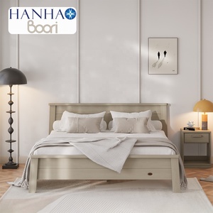 Solo B2B Boori Modern European mobili per camera da letto in legno struttura in legno massello letto matrimoniale Queen Size 150*200 - Product Image 1