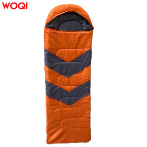 Sac de couchage enveloppant Woqi pour adulte, polyester, coupe-vent, orange et bleu royal, 4 kg, pour le camping et les voyages en plein air - Product Image 2