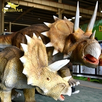 Dinosaures animatroniques Triceratops grandeur nature pour les parcs d'aventure sur le thème des dinosaures