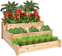 Bacs de jardin surélevés en bois modernes et personnalisables – Jardinières d'extérieur détachables, combinables, respirantes et résistantes à la corrosion pour la culture des plantes
