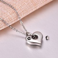 Colgante de urna para cenizas de acero inoxidable con doble corazón, joyería ortodoxa para niños, recuerdo conmemorativo 'You Me', hermético y duradero