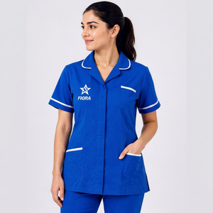 Tenues de travail médicales FIQRA SPORTS NHS, tuniques, vente en gros, logo personnalisé, ensembles de blouses pour médecins et infirmières, tissu en coton unisexe pour hôpital - Product Image 1