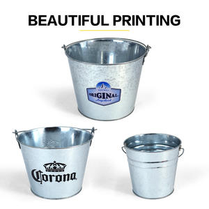 Jyb Grote Capaciteit Logo Gedrukt Ijzeren Emmer Handvat Gegalvaniseerde Metalen Dranken Koeler Emmer Party Ijsemmer - Product Image 5