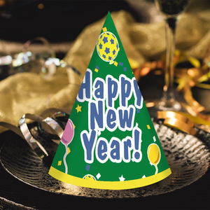 Kit Colorato per Festa di Capodanno: Set di 12 Cerchietti di Carta e Cappelli a Cono per Celebrazioni in Casa e al Bar - Product Image 5