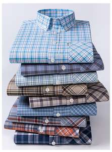TS2122 all'ingrosso Chemises Pour Hommes De lux Coton 100 camicia Casual da uomo 100% cotone Oxford Plaid giacca di moda - Product Image 4