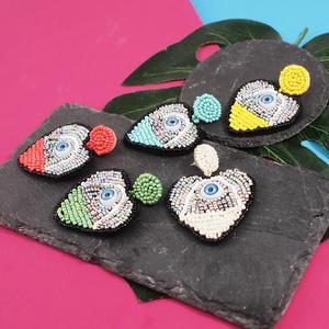 HANSIDON-pendientes de resina con forma de corazón para mujer, joyería de moda, diseño de ojo Devi, gota colgante, aretes de cuentas de plástico - Product Image 4