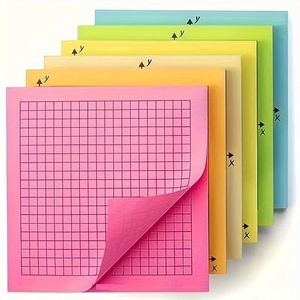 6 blocs de notes autocollantes colorées à axes coordonnés, 150 feuilles, réutilisables, couleurs vives, pour étudiants, rentrée scolaire - Product Image 6