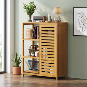 Étagère de rangement multifonctionnelle moderne en bambou de qualité supérieure, à double niveau, non pliable, portable, 66x87x33cm - Product Image 3