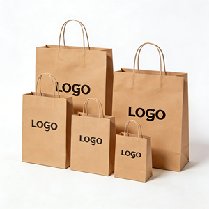 Custom Logo Luxury Eco-Friendly Kraft Paper Shopping Bags with Ribbon Accessories for Candle Retail Carrier Bags - Product Image 1