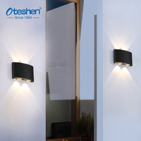 Lampe murale étanche en aluminium moulé sous pression de style moderne LED IP65 2W-12W Noir/Blanc pour la maison, le bureau et l'extérieur