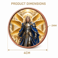 Pièce commémorative personnalisée en cuivre fin .999 de 1 oz, motif Chevalier ailé, relief 3D, objet de collection fantastique