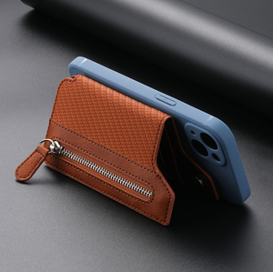 กระเป๋าใส่บัตรแบบซิปอเนกประสงค์สำหรับโทรศัพท์มือถือ ที่ยึดโทรศัพท์ กระเป๋าใส่บัตรแบบกาวติด กระเป๋าใส่บัตรแบบส่วนตัว - Product Image 3