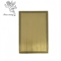 Plaque commémorative de cercueil de luxe dorée brillante avec finition miroir UV, accessoires funéraires en gros