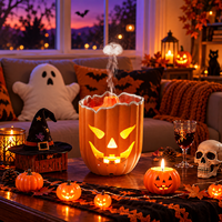 Diffuseur d'huiles essentielles à la citrouille de 300 ml, décoration d'Halloween pour la maison, diffuseur d'arômes, diffuseur d'huiles essentielles avec lumière à 7 couleurs